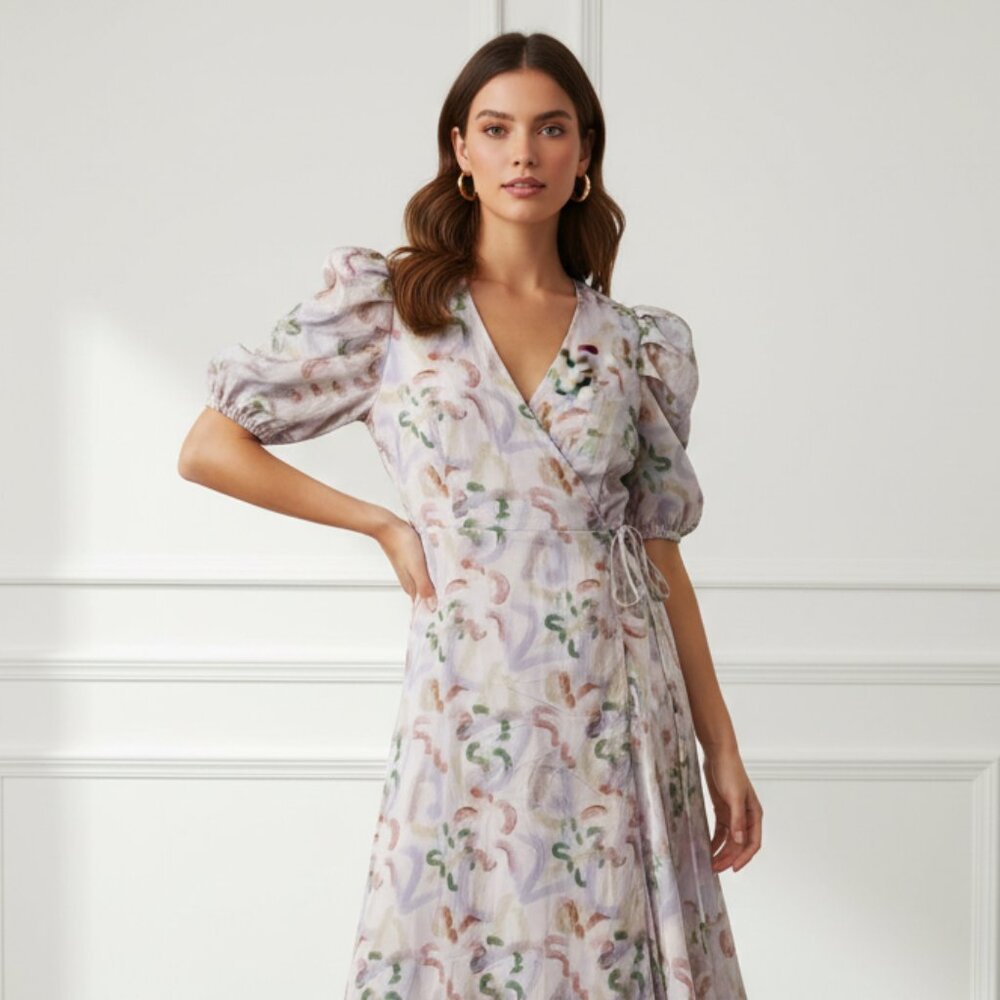 NWT ASTR Fellie Short Sleeve Wrap Dress